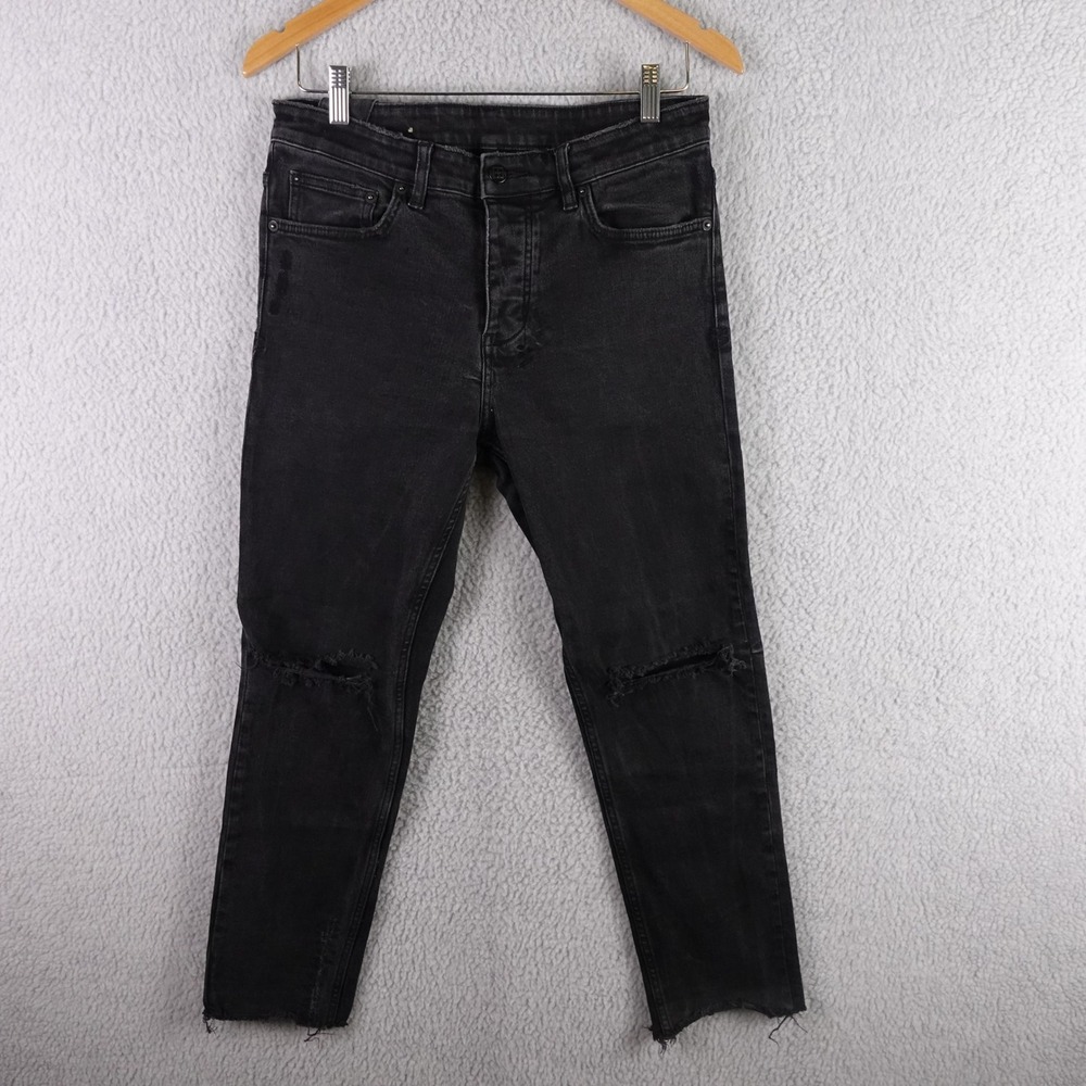 Ksubi Chitch Black Distressed Ripped Knee Slim Tapered Jeans Mens 31